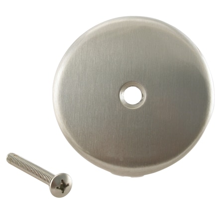 3-1/8 Single Hole Overflow Face Plate And Screw In Satin Nickel